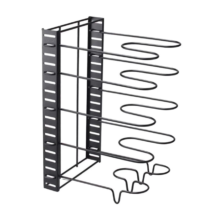 Регулируем метален организатор за 4 саксии, тигани, за кухненския шкаф, 38x20.5x26см, черно
