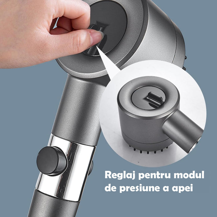 Para/Cap de dus 4in1, Perie masaj, Filtru purificare apa inclus