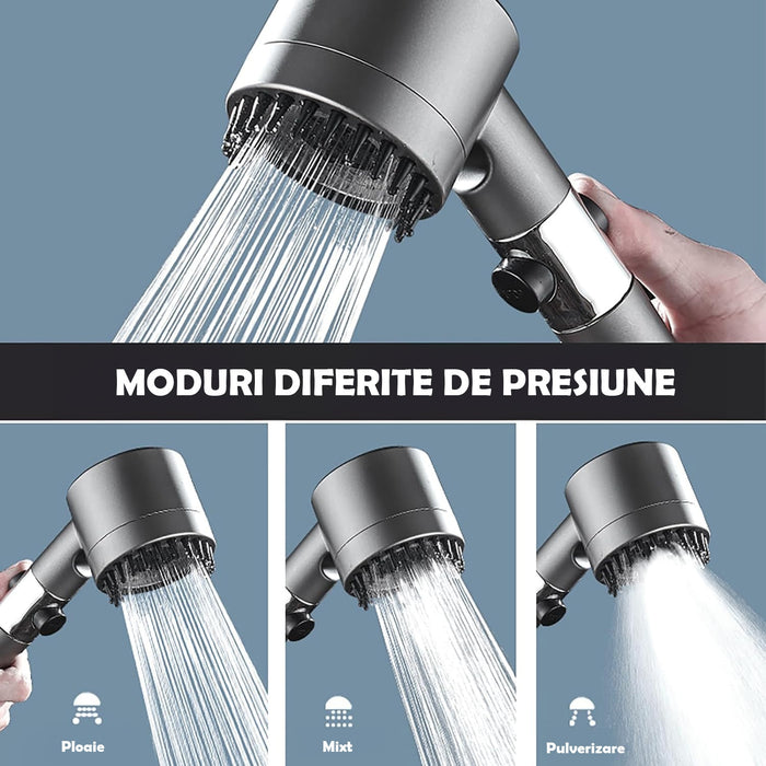 Para/Cap de dus 4in1, Perie masaj, Filtru purificare apa inclus