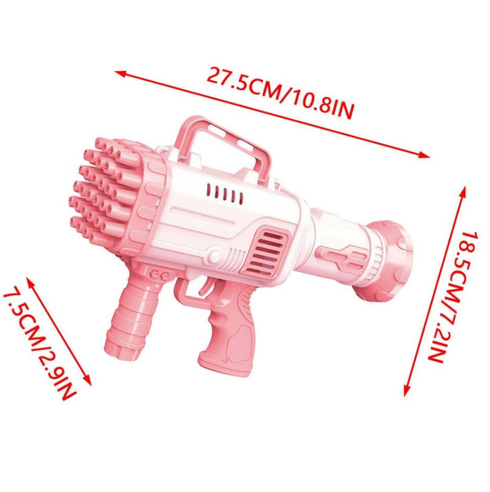 Pistol de jucarie-bubble gun de facut baloane din sapun, cu 32 de orificii, pentru copii de peste 3 ani