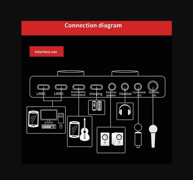 Многофункционална V8 звукова плоча с Bluetooth, 12 звукови ефекта, микрофон, черни, черни режими