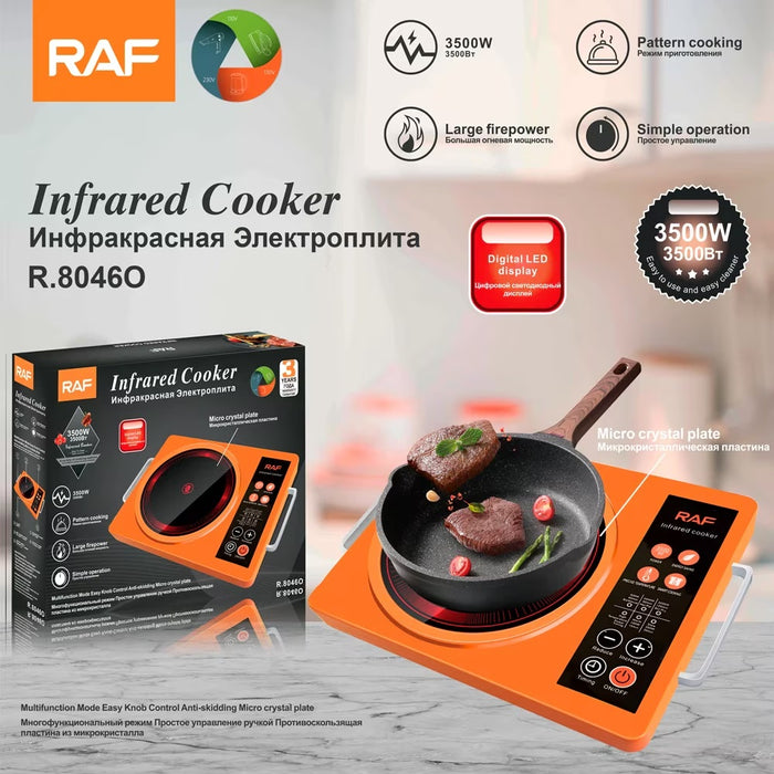 RAF R.8046 Electric Hob με υπέρυθρη ακτινοβολία θέρμανση και έλεγχο αφής, 3500W