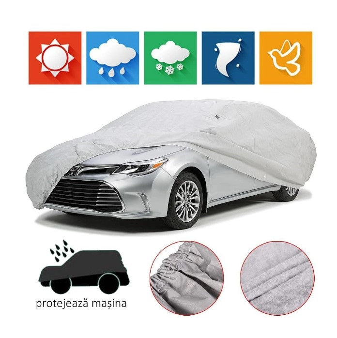 Ultrausoara Car Tarpaulin, Съпротива на слънцето, дъжд, вятър, еластичен, сив