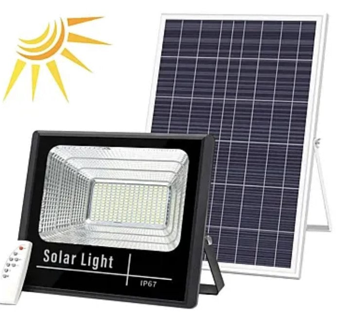 Proiector 100W LED DIMABIL cu Panou Solar INDIVIDUAL si Telecomanda HA