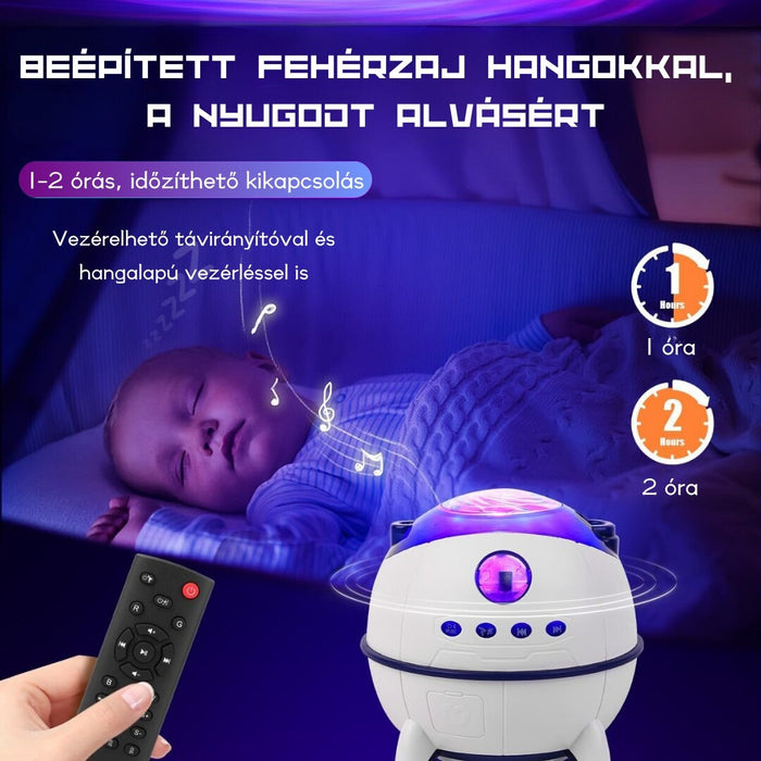 LED Projector Starry Sky Nightlight με ηχείο Bluetooth, 228 x 120 x 113 cm, λευκό