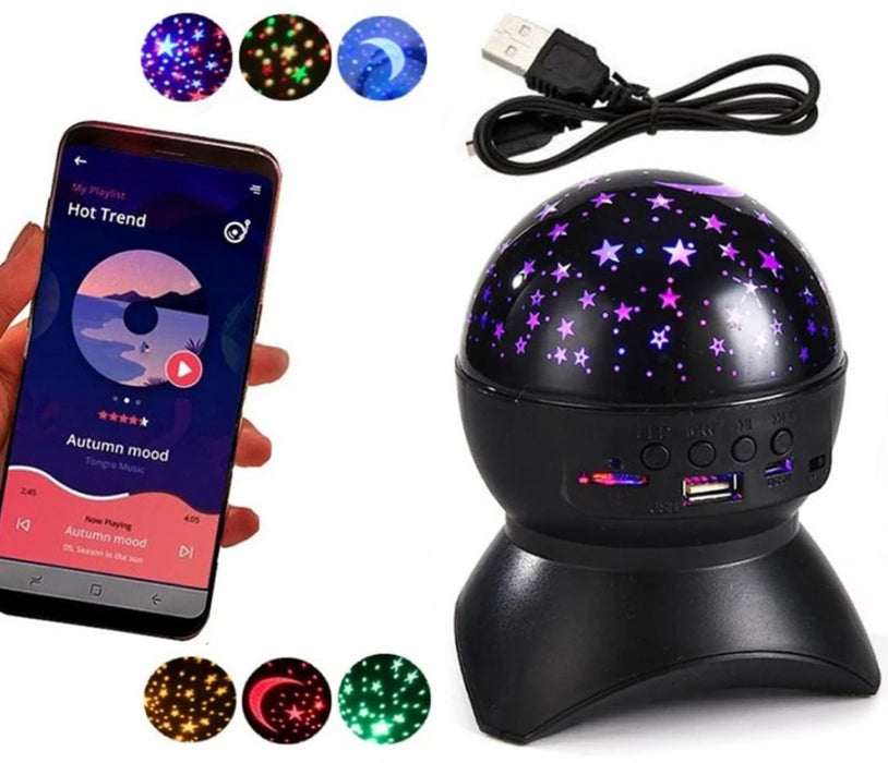 LED Προβολέας Heavenly Sky, με ηχείο Bluetooth, Control Phone, USB, Black