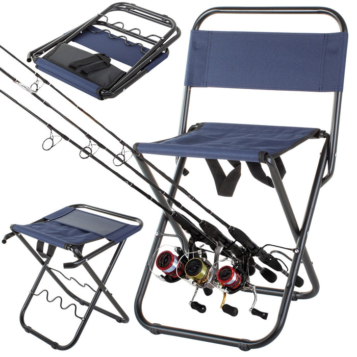 Сгъваем стол за риболов със стойка или поддръжка на пръти