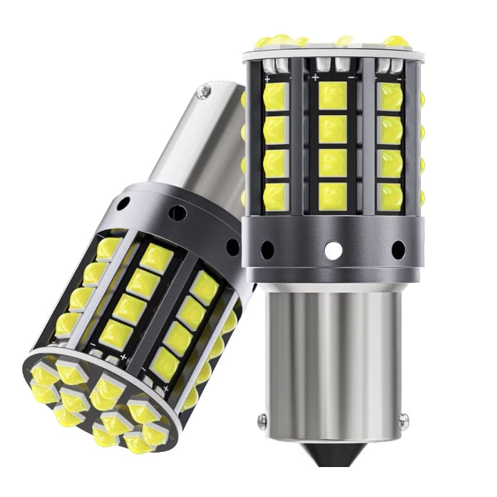 Σετ 2 LED 1156 λαμπτήρες αυτοκινήτων με 44 LED SMD, Canbus, 12V, 6000K, White Light