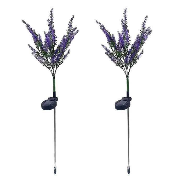 Set 2 Lampi Solare Tip Lavanda, 70cm Inaltime, Senzor de Lumina, IP65, Violet