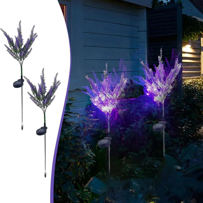 Set 2 Lampi Solare Tip Lavanda, 70cm Inaltime, Senzor de Lumina, IP65, Violet