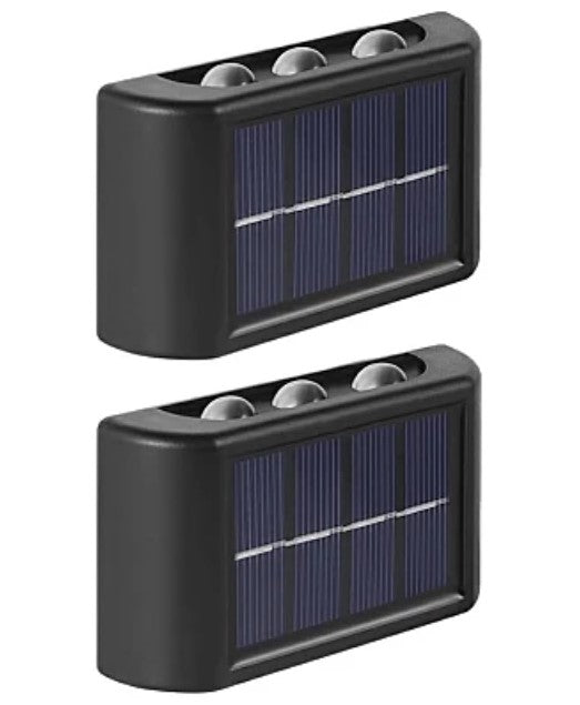 2 fali napenergia -lámpák készlete 3 LED -es világítással felfelé