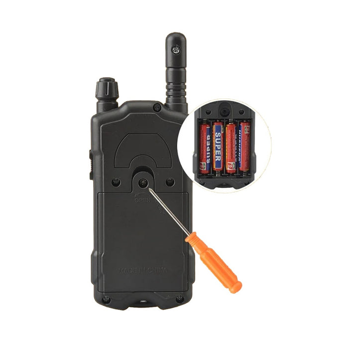 Állítsa be a 2 Walkie-Talkie-t gyermekek számára, 200 m sugara, 14,5x5,5 cm, fekete/sárga