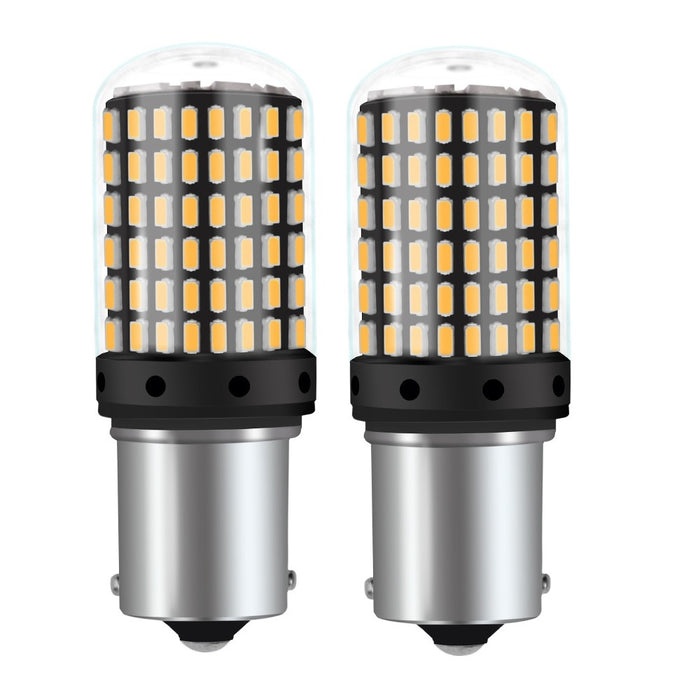 Комплект от 2 светодиоди LED крушки 1156 BA15S P21W 3014, със 144 светодиода, 20W, за marsarier, сигнал или fraja