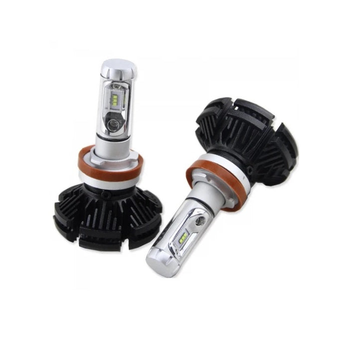 Set 2 becuri LED auto X3 H4/H7/H11 cu doua faze putere, 50W, 6000K, 6000Lm, IP67