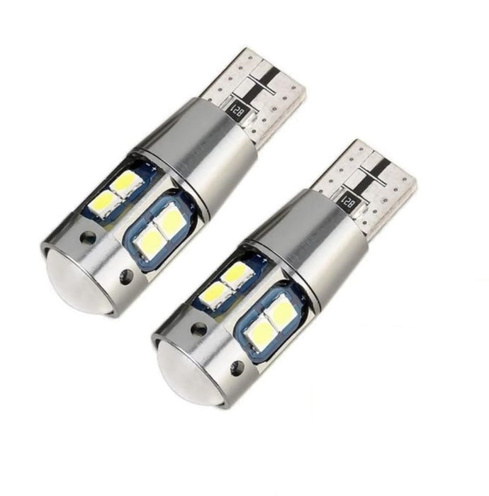 Set 2 becuri LED auto pentru de pozitii, T10 w5w, cu 10 led-uri cu, Canbus, 6000K, alb