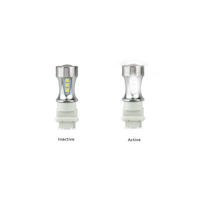 2 LED-es autós izzó, 1156, 18 SMD, Canbus, 6000K, 15W, fehérvörös fény