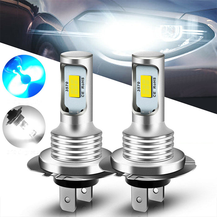 Set 2 becuri auto LED H7 3570 7000LM 2 x SMD, 7000Lm, 6000K, putere 80W, lumina alba