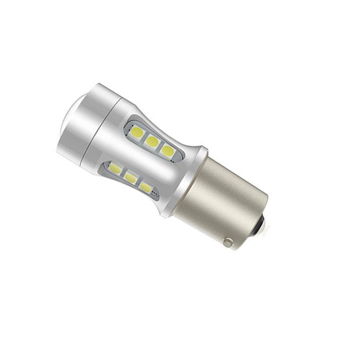 Σετ 2 λαμπτήρων αυτοκινήτων T20 LED, με 18 SMD, CANBUS, 6000K, 15W, White-Red Light