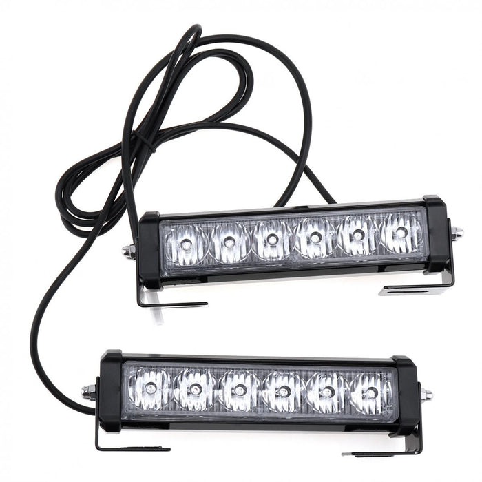 Set 2 lampi LED de avertizare galbene, stroboscoape 9 functii, 36W, pentru grila sau plafon