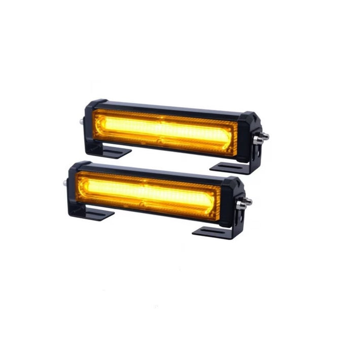 Set 2 lampi avertizare galbene, LED COB, 12-24V, 36W, stroboscoape 9 functii, cu telecomanda