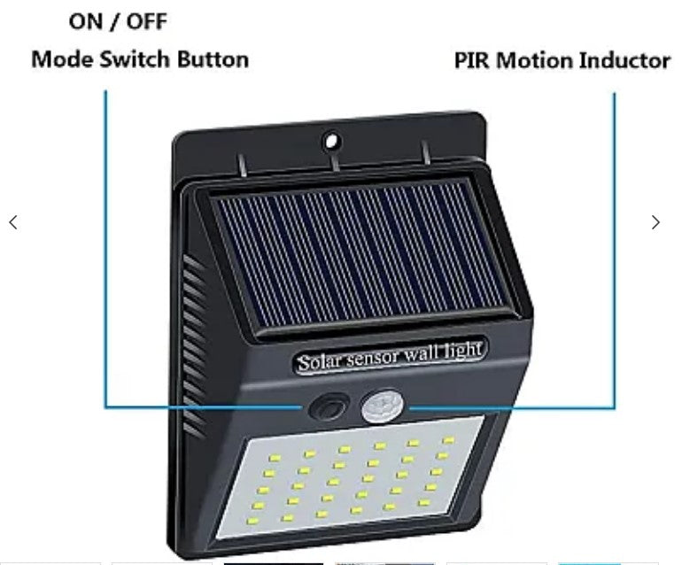 Комплект от 3 ярки 30 слънчеви лампи със сензор за движение и светлинен режим на осветление