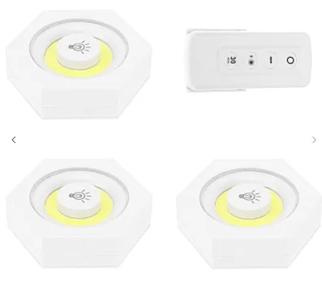 Σετ 3 LED COB Hexagonal Lamps με τηλεχειριστήριο και μεμονωμένα κουμπιά