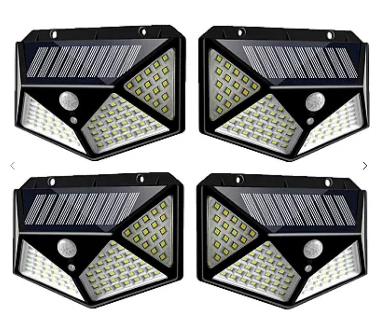 Set 4 Lampi Solare ULTRA 100 LED, cu senzor de miscare si lumina 3 moduri ILUMINARE