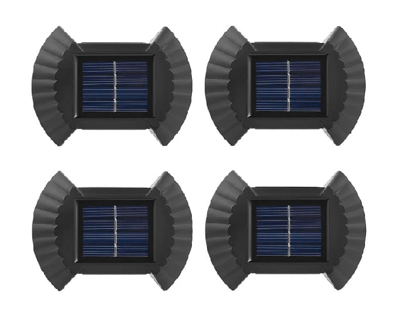 Set 4 lampi solare exterioare pentru perete iluminare sus-jos