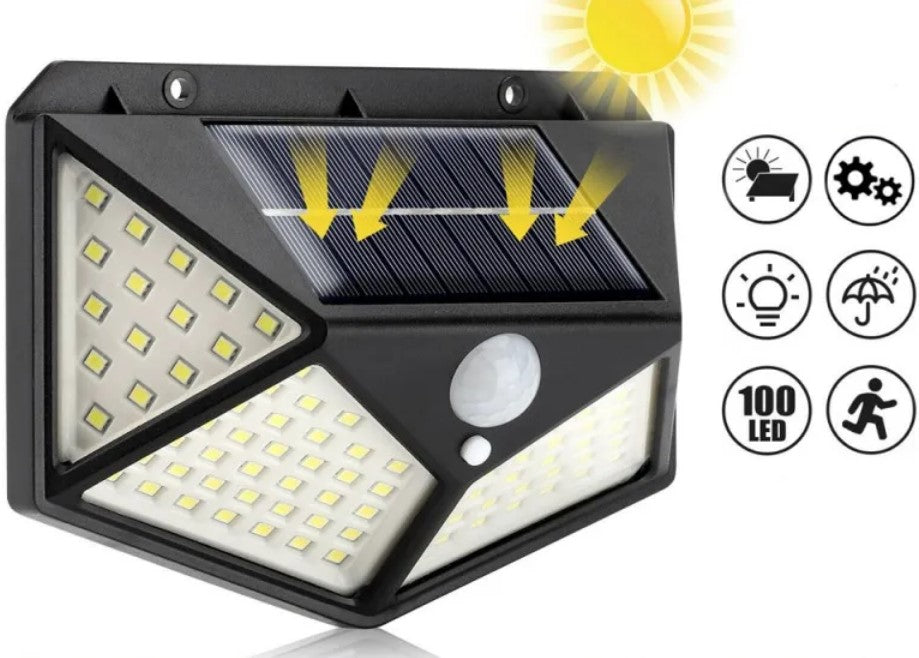 Set 6 Lampi Solare ULTRA 100 LED cu Senzor de Miscare si Lumina 3 Moduri ILUMINARE