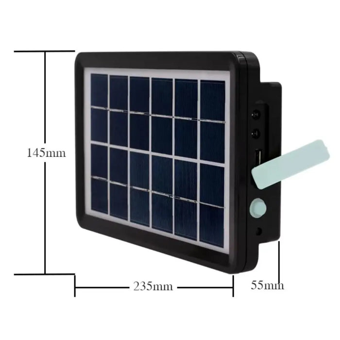 Sistem de iluminare solara LED, cu 2 proiectoare si panou solar, 3W, 1200LM, 3600mAh, IP67