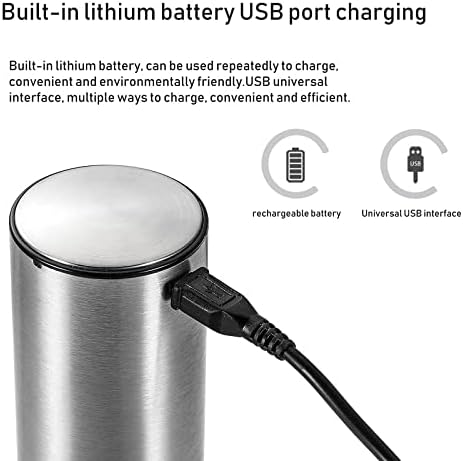 Electric Tibuson για κρασί, φόρτιση USB, 4 σε 1, ανοξείδωτο χάλυβα, ασήμι