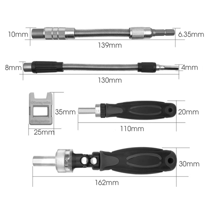 Trusa de Biti si Tubulare cu Clichet - Set complet surubelnita, torx, mini tubulare