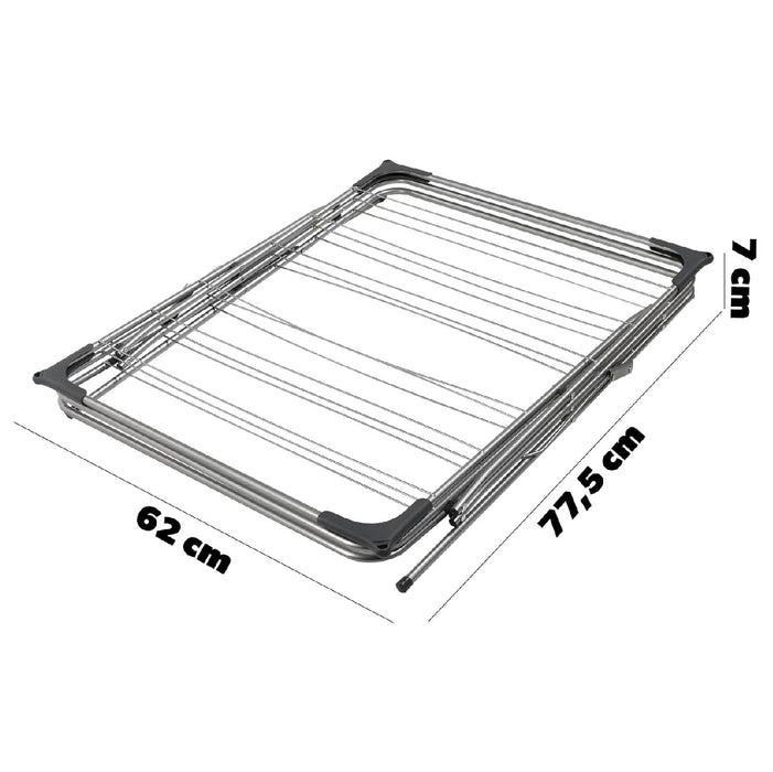 Függőleges, összecsukható, fémes, 62x49x138cm, ezüst-fekete ruhák szárítója