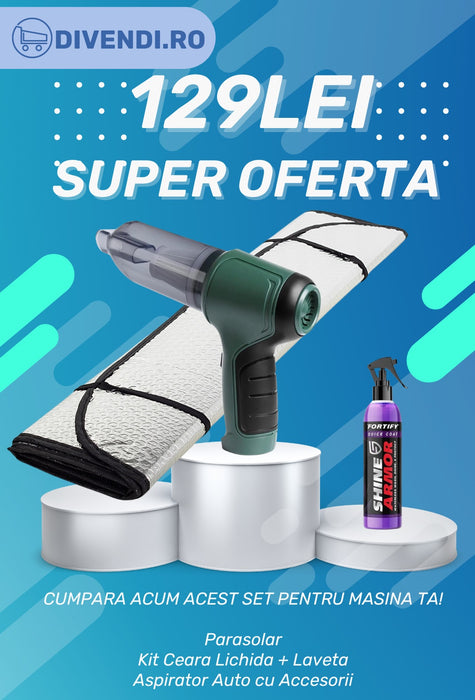 Pachet promotional: Parasolar, Aspirator si Kit Ceara Lichida + Laveta