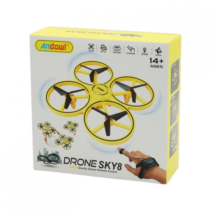 Sky8 drón, gesztusvezérlés és villogó LED -fények