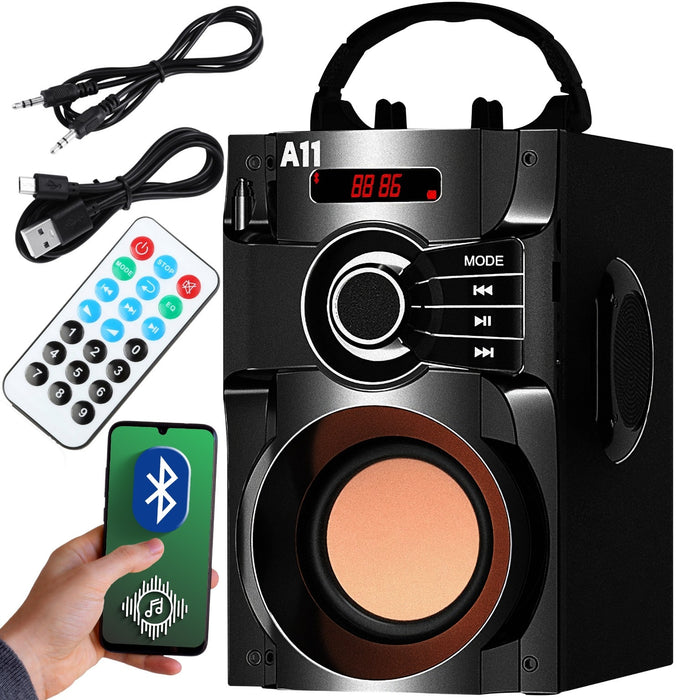 Boxa portabila wireless A11 cu Telecomanda, Bluetooth EDR, Slot Micro SD, Radio FM, Jack 3.5mm, AUX, USB