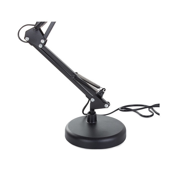 Office Lamp + крушка, захранване 40W, E27 основа, регулируема ръка, черно