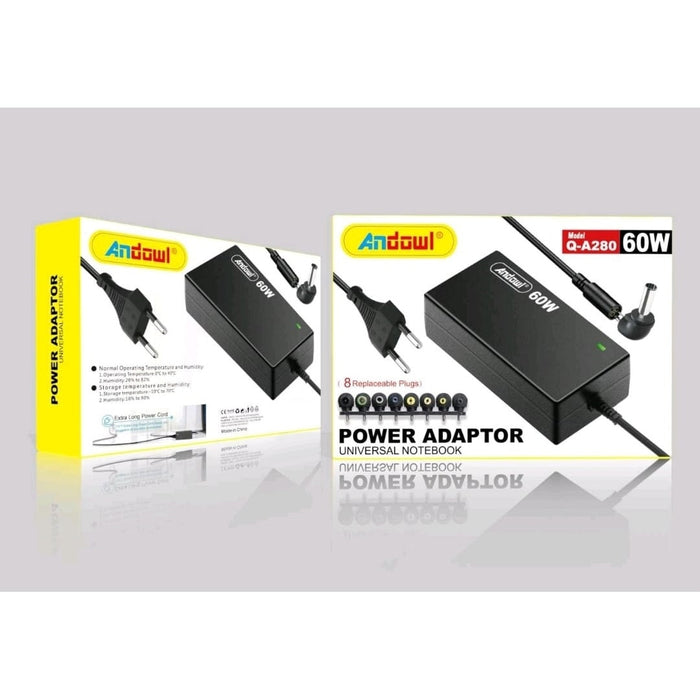 Universal Laptop Charger, 60W, 8 Jacks