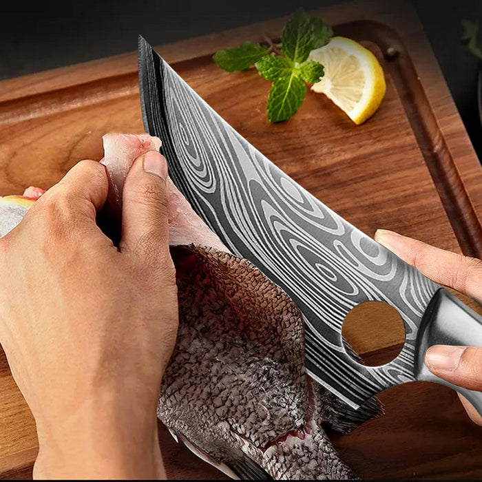 Ιαπωνικό μαχαίρι κουζίνας, ανοξείδωτο χάλυβα, περιλάμβανε θήκη, ασήμι