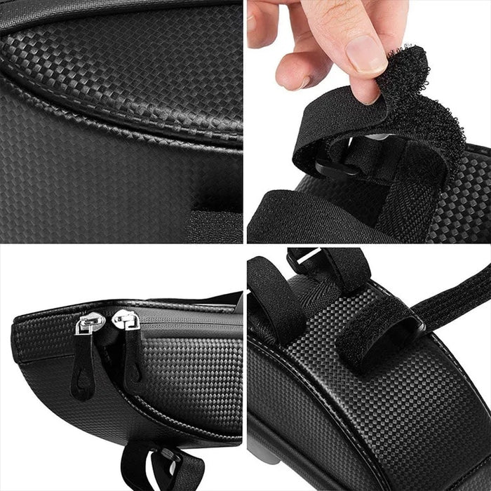 Kerékpár telefon tartó táskával/borítóval, kormányra szerelhető, fekete