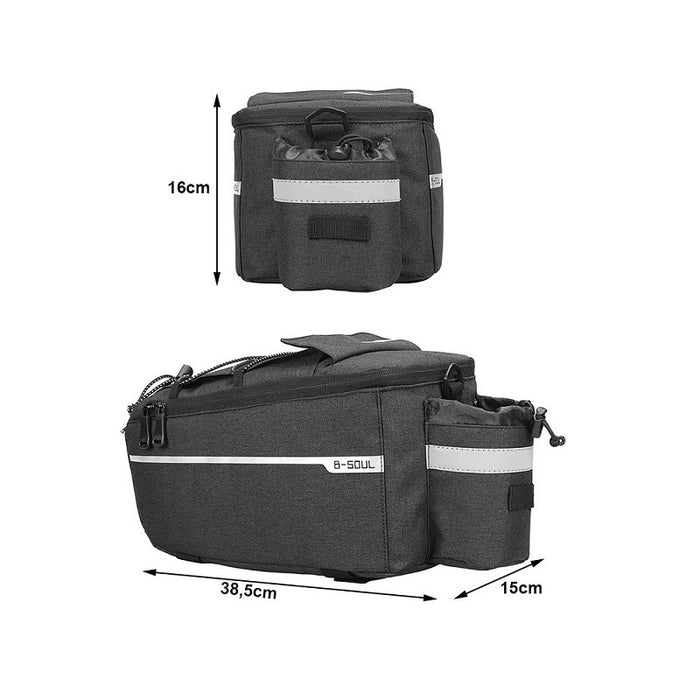 Θερμική θερμική τσάντα, 3 διαμερίσματα, χωρητικότητα 9L, μαύρο