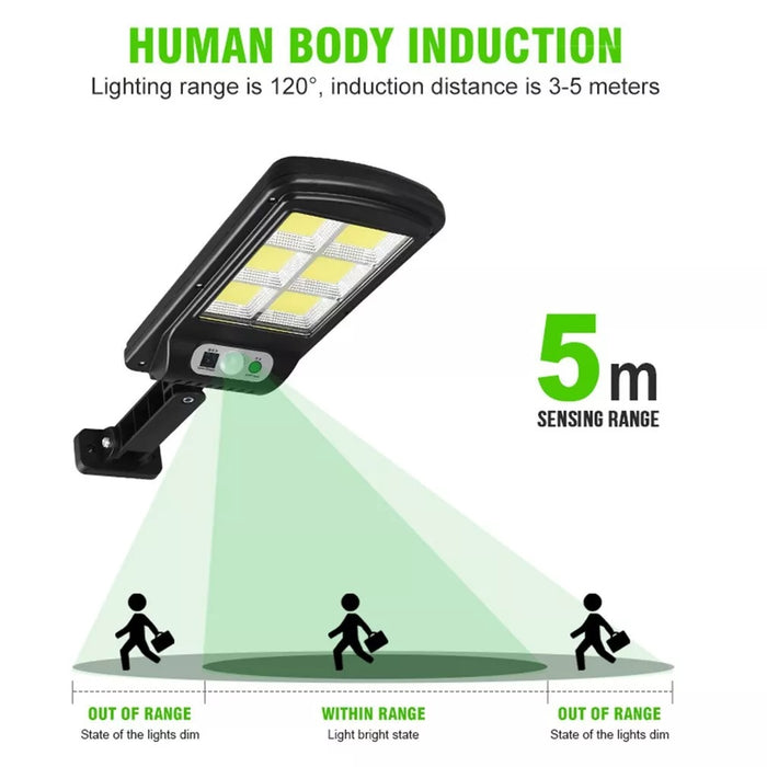 Solar Lámpa 8cob 160 LED, Mozgás/Világos érzékelő, távirányítóval