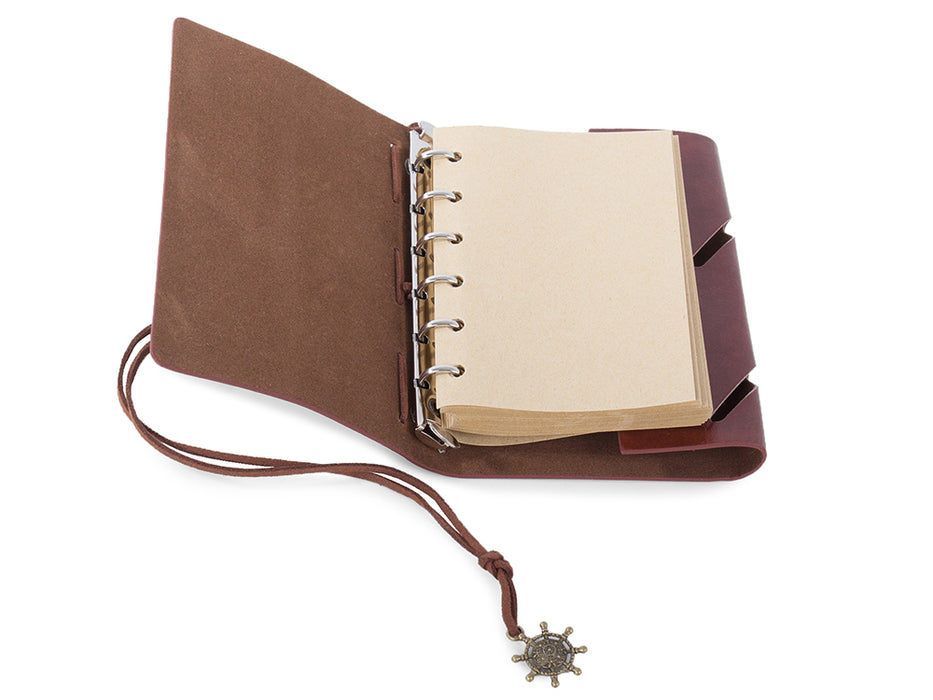 Eco -Leather Retro/Vintage Agenda, 70 Φύλλα A6, 15 x 10 cm, σκούρο καφέ