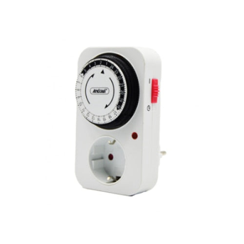 Adaptor de priza programabil mecanic, cu timer 24h, 16A, max 3600W