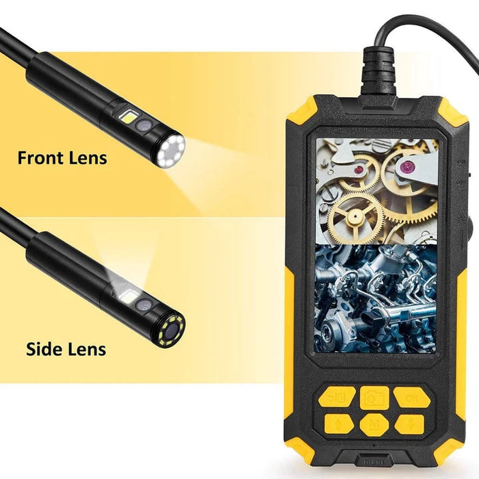 Double Endoscope Camera - 4K HD, IPS 4.5 hüvelyk képernyő, 5M kábel, 9 LED -es lámpák, IP68