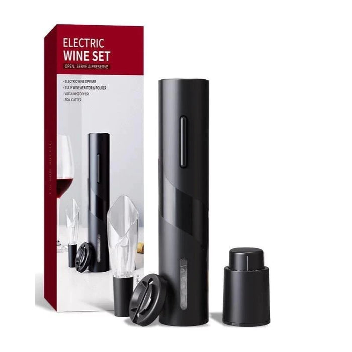 Set tirbuson electric 4 in 1, cu taietor de folie, dop, aerator de vin, desfacator Pentru Vin