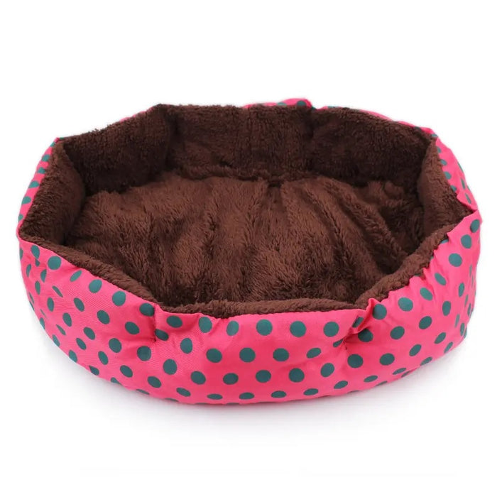Удобно легло за кучета или котки, фланелен и памучен материал, червено