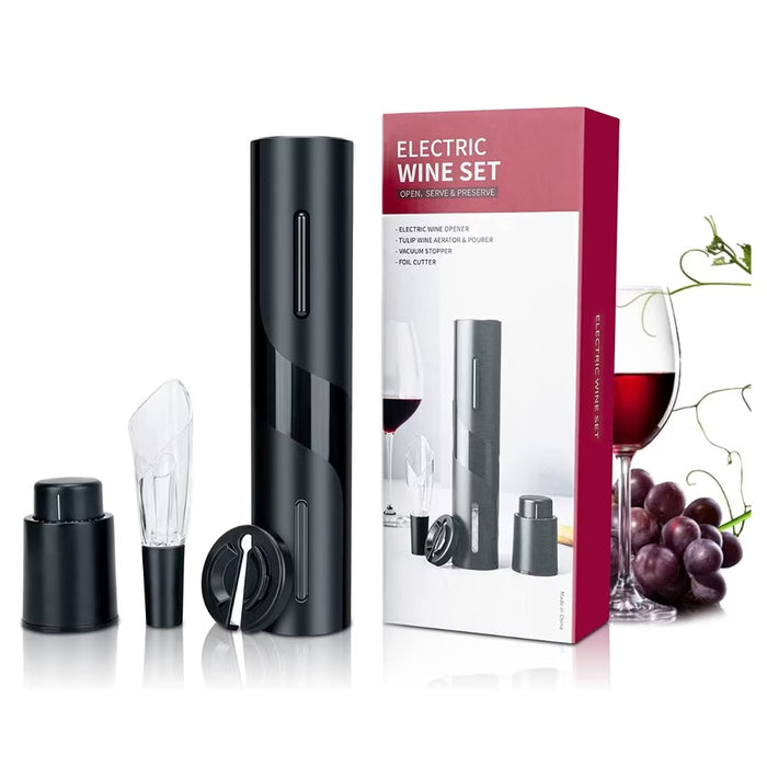 Set tirbuson electric 4 in 1, cu taietor de folie, dop, aerator de vin, desfacator Pentru Vin