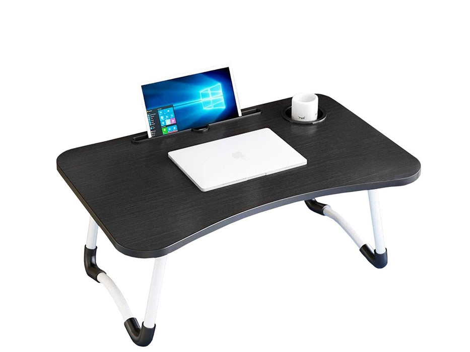 Многофункционална сгъваема маса за закуска на лаптоп или легло, тъмно сиво