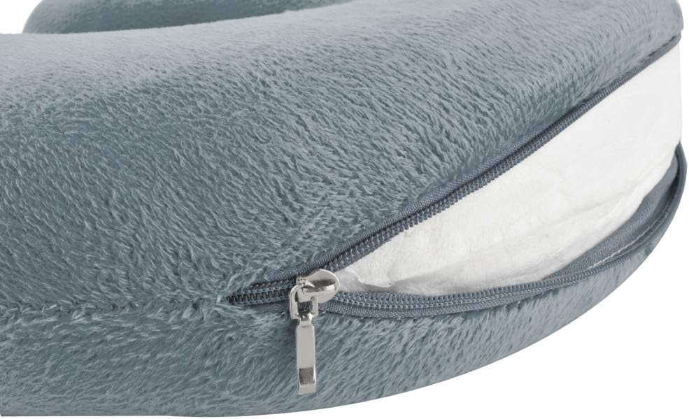 Το Memory Foam Travel Pillow, υποστηρίζει αποτελεσματικά το λαιμό, το γκρι βελούδο